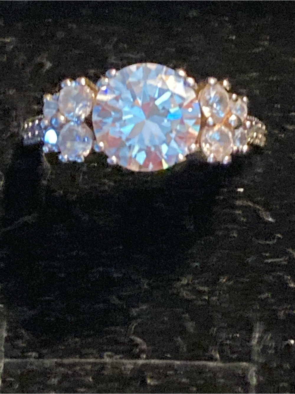 Sterling and CZ ring, 7